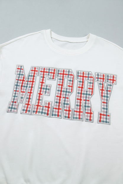 Multicolour Plaid MERRY Holiday Long Sleeve Top and Shorts Set