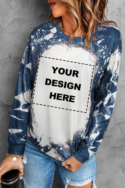 Multicolor Vintage Bleached Burning Vibe Pullover