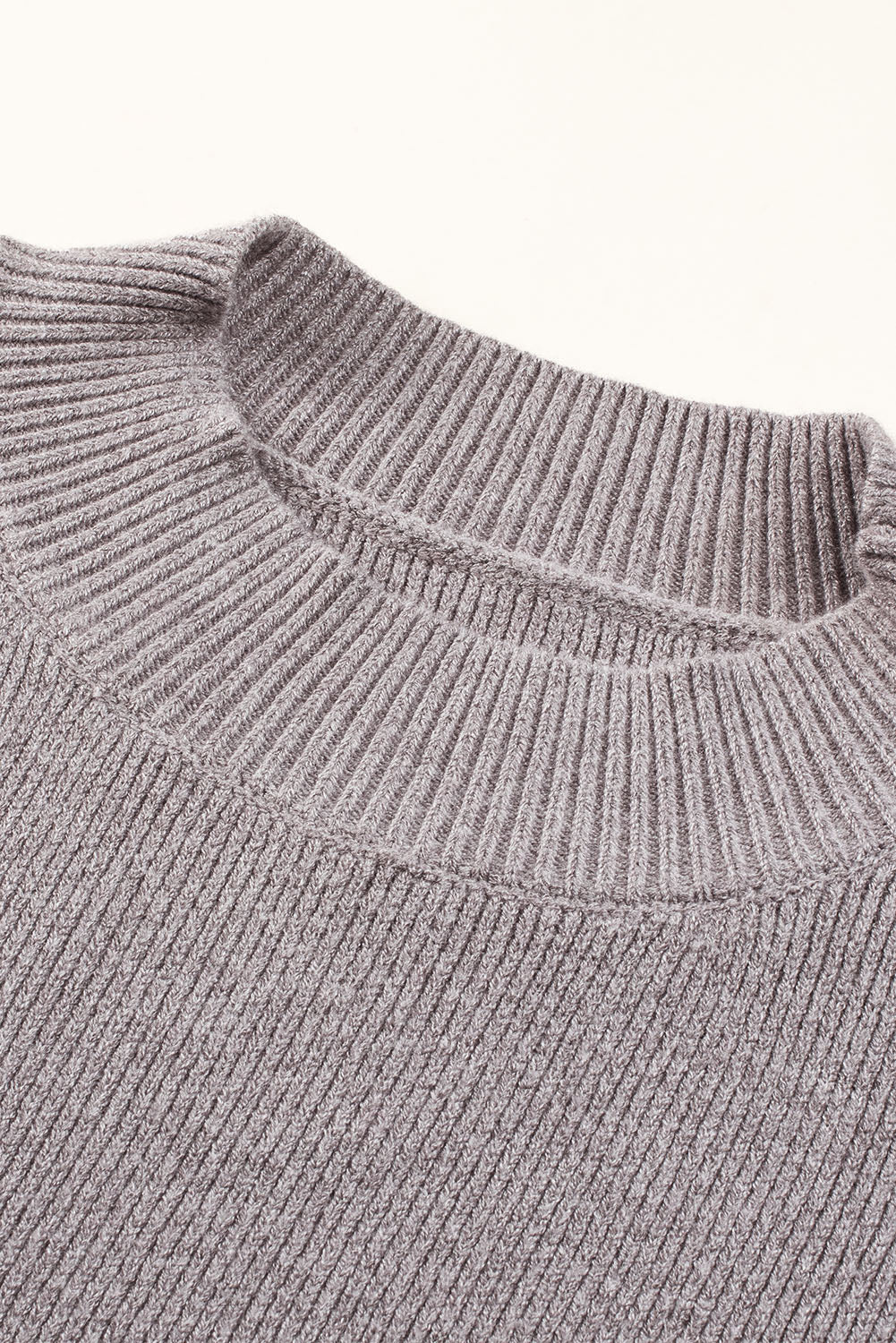 Jersey gris extragrande con hombros caídos y mangas abullonadas 