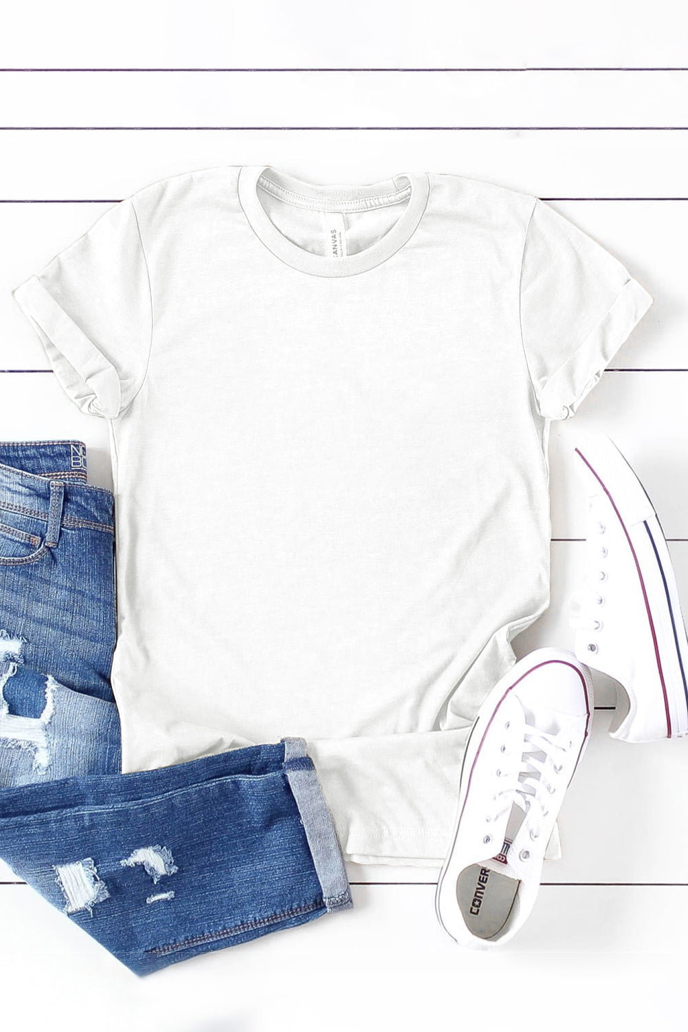 Blank Apparel - T-shirt ras du cou kaki uni personnalisé