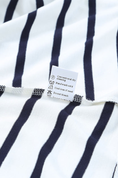 Top henley con botones a rayas y manga larga