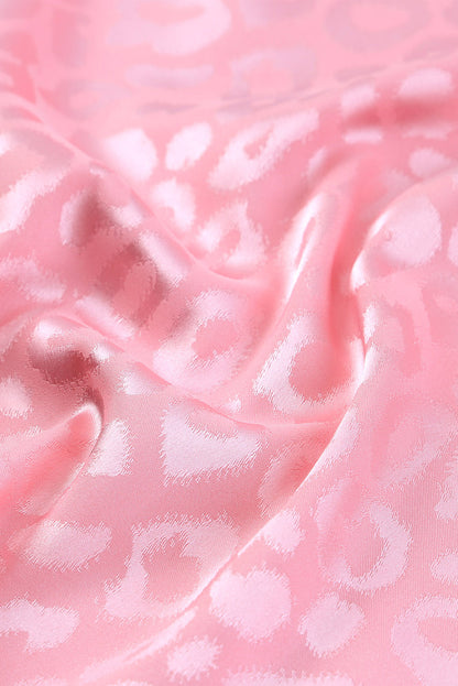 Débardeur à volants en satin imprimé léopard 