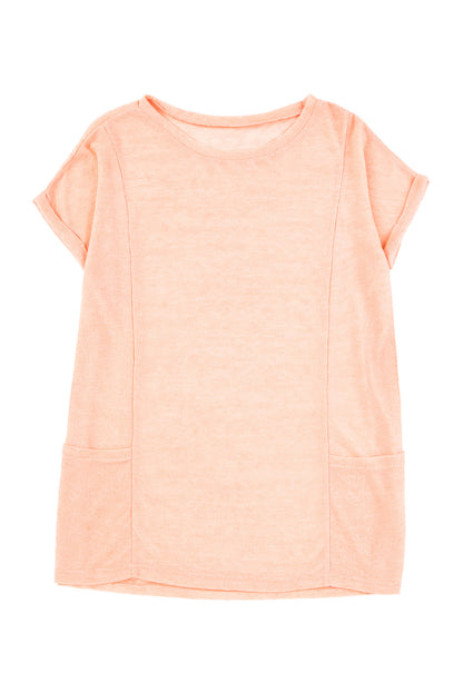 Robe de plage ample à manches courtes et poches 