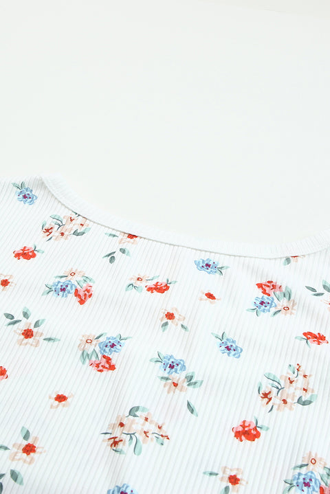 Long Sleeve Cut-out Floral Bodysuit