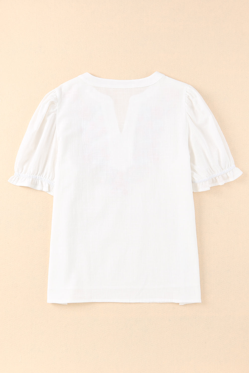 Blusa de manga farol con volantes y bordado floral 