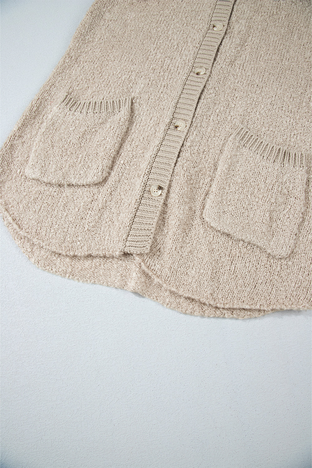 Cardigan boutonné à col montant et épaules tombantes avec poche Jet Stream