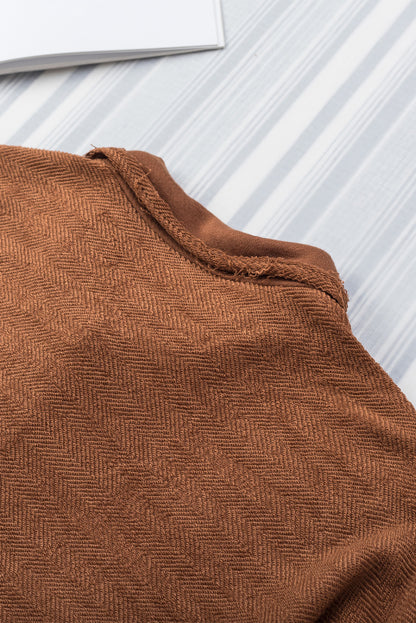 Black Contrast Flap Pockets Relaxed Shacket