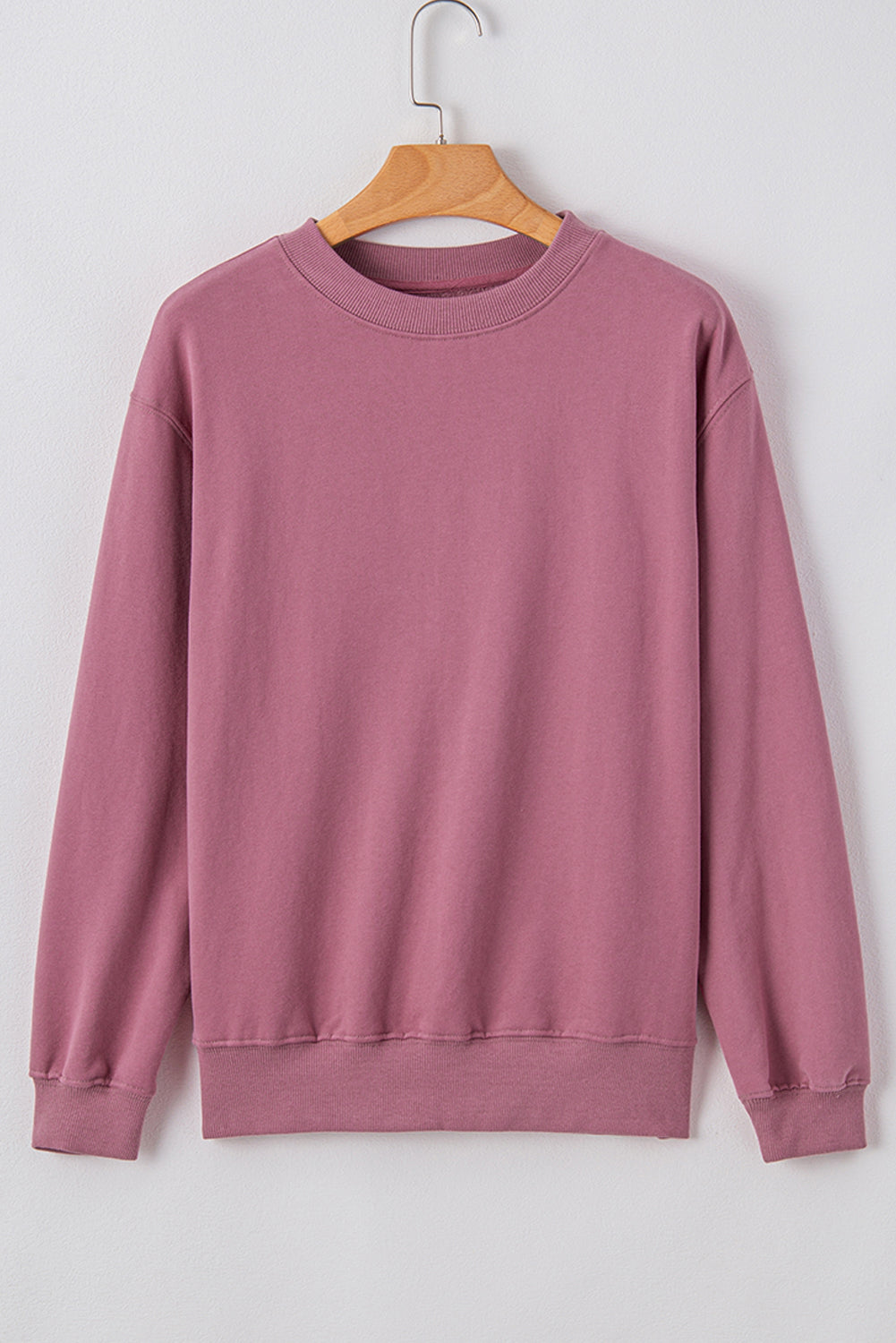 Valerian Plain Drop Shoulder Crewneck Pullover Sweatshirt