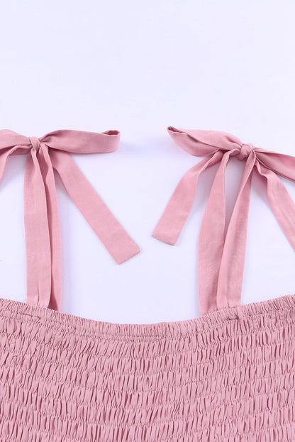 Mini-robe sans manches à blocs de couleurs multicolores et smockés 