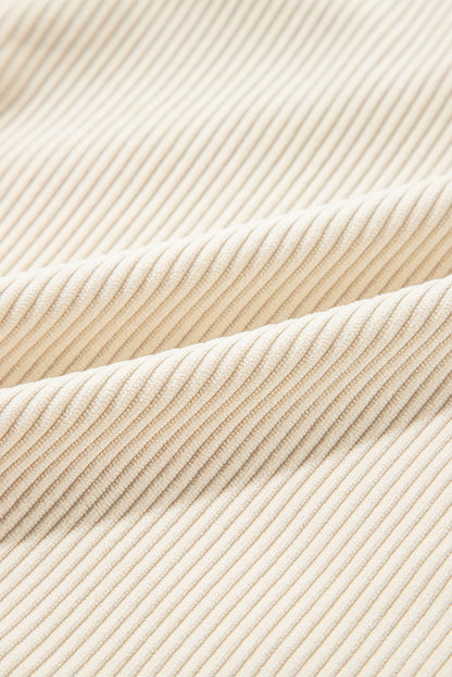 Veste-chemise à capuche surdimensionnée en velours côtelé beige contrasté