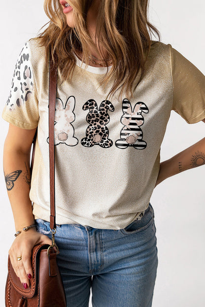 Camiseta caqui de manga corta HALF HOOD HALF HOLY Leopard