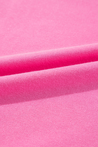 Ensemble haut à manches longues et short rose à imprimé patchwork