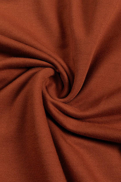 Sweat à capuche surdimensionné marron à col en V et poche kangourou