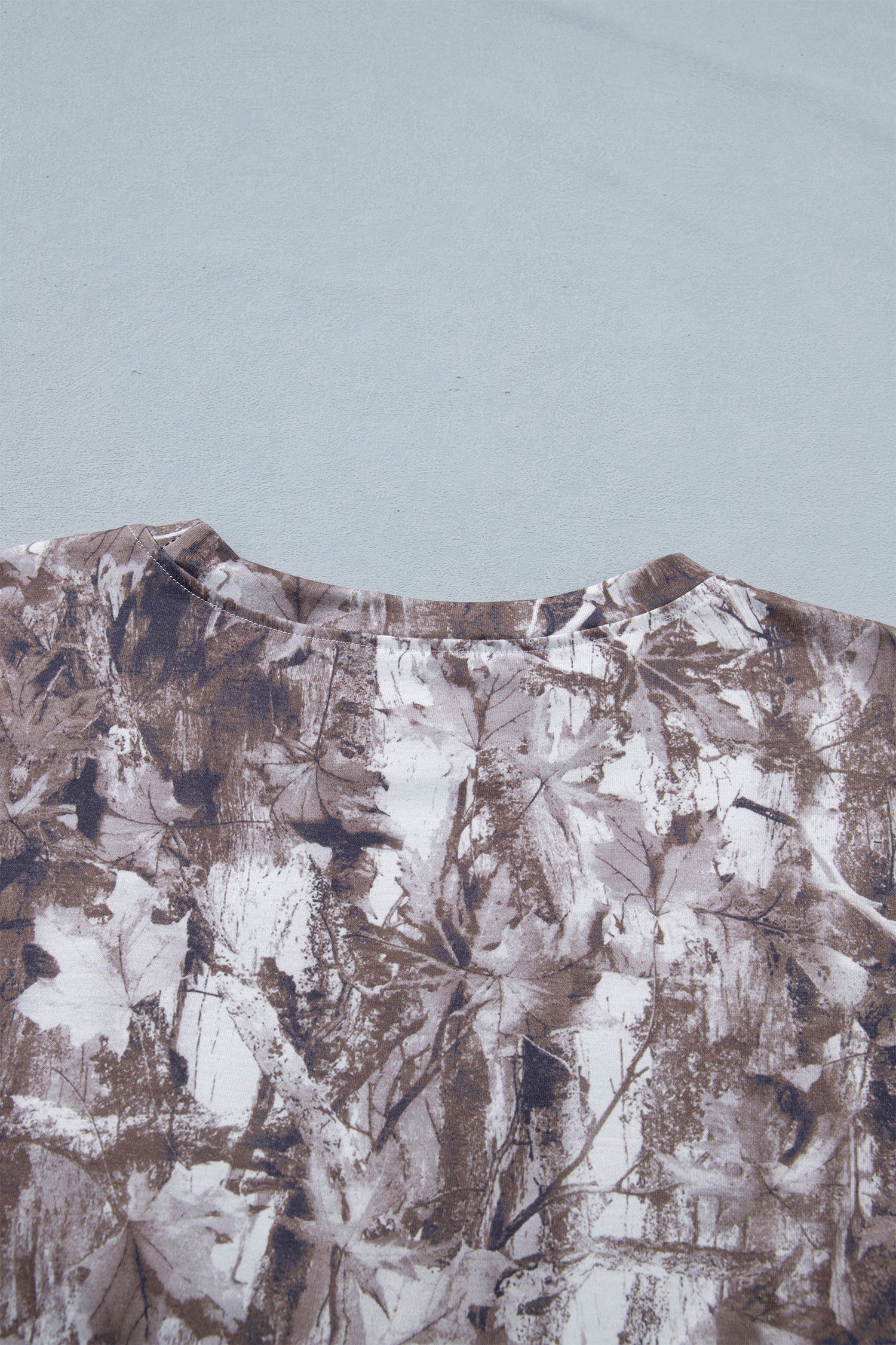 Khaki Camouflage Woodland Print Drop Shoulder Tunic Tee