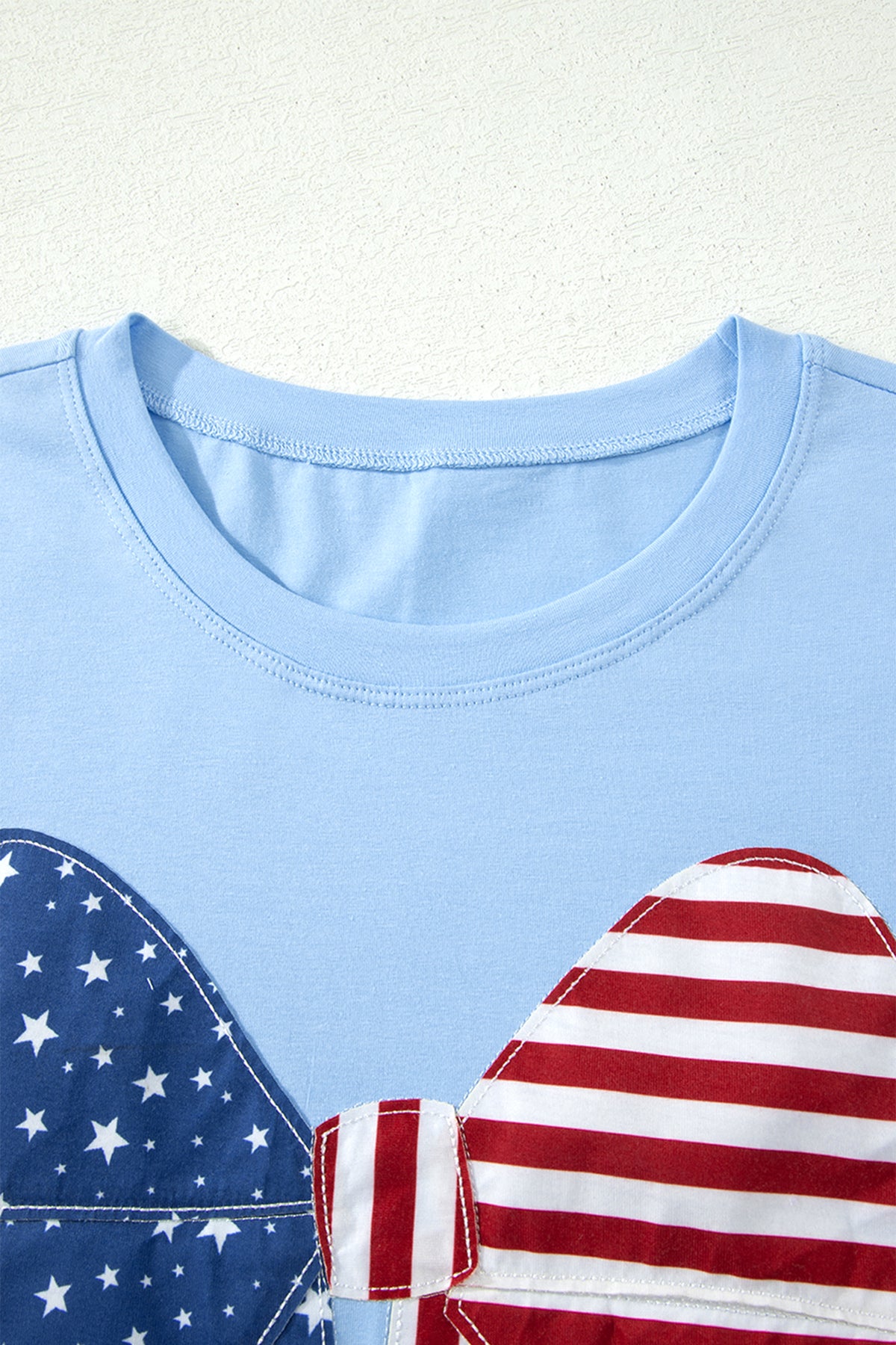 Beau Blue Patriotic Big Bow Stitched T Shift Mini Dress