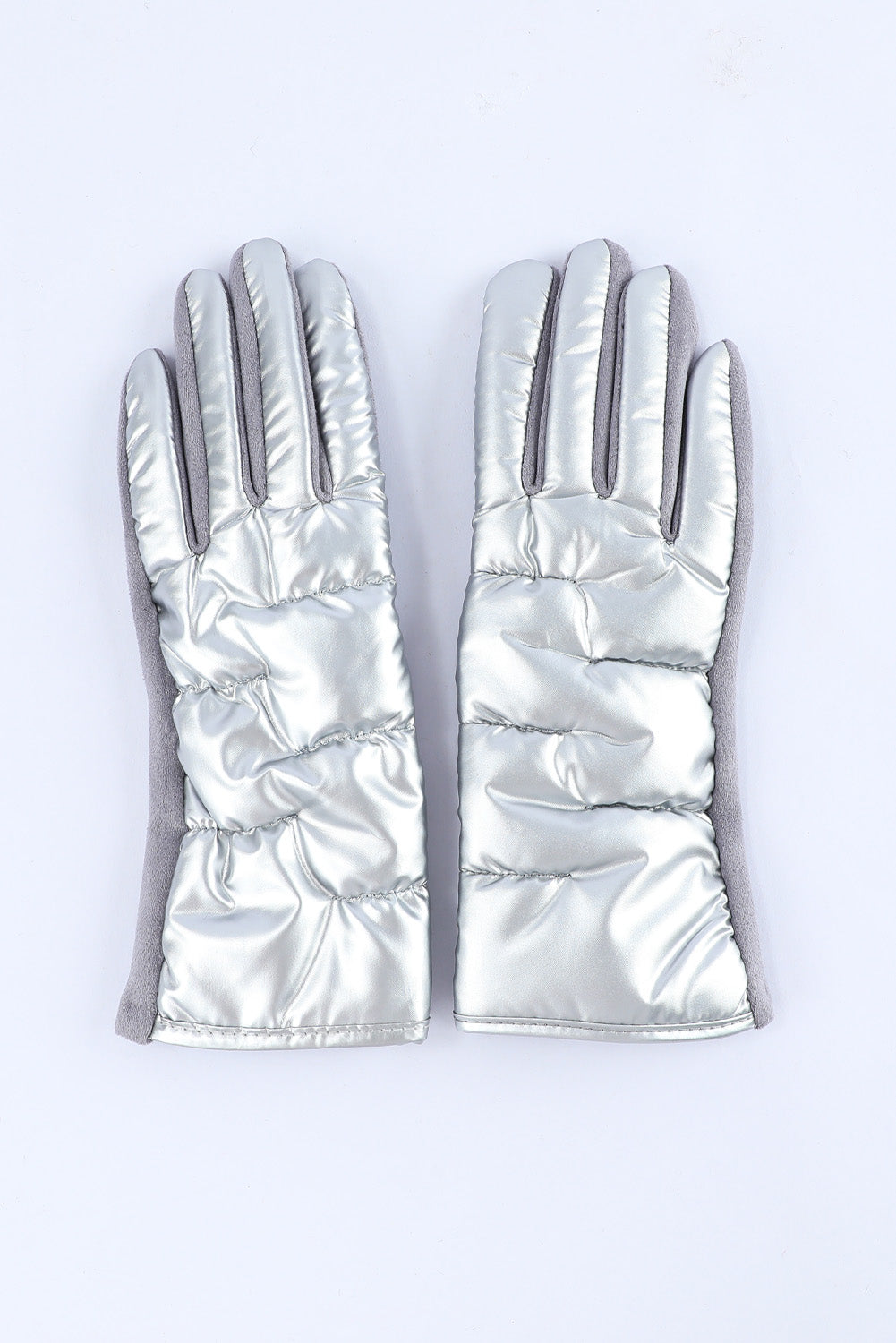 Gray Shiny Touch Screen Cycling Gloves