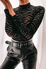 Mock Neck Long Sleeve Zebra Print Bodysuit