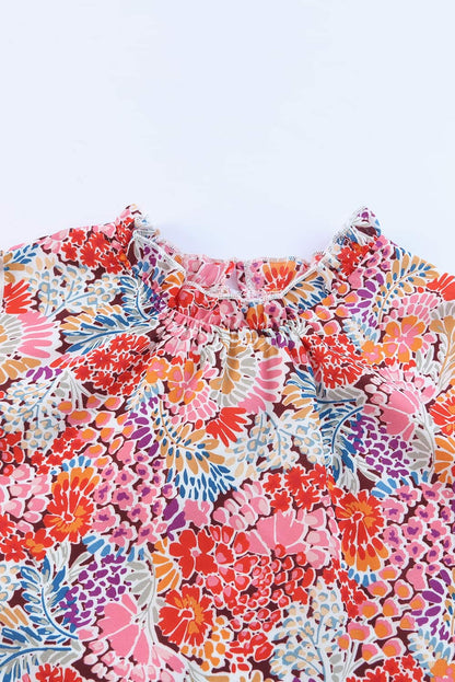 Camiseta sin mangas holgada con estampado floral multicolor