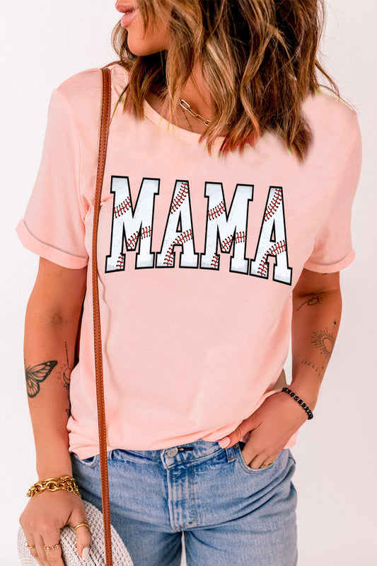 Pink Rugby MAMA Graphic Cuffed T-shirt