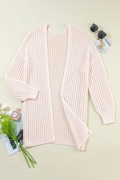 Cardigan ouvert sur le devant à épaules tombantes et crochet creux Jet Stream