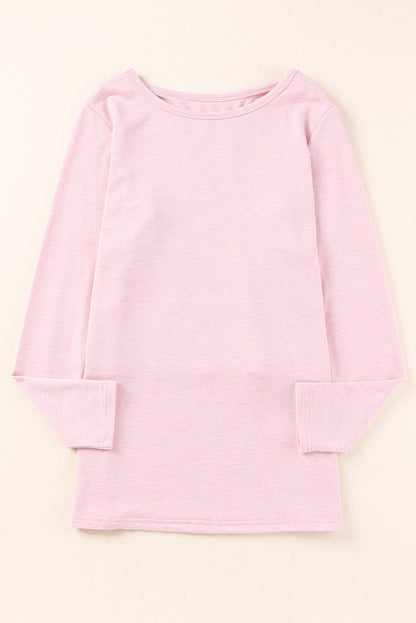 Top tejido de manga larga con espalda abierta