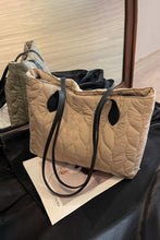 Light French Beige Leafy Quilted Fashion One Shoulder Bag