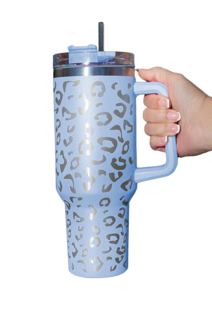 Tasse à double isolation en acier inoxydable 304 à motif léopard tacheté, 1 134 g