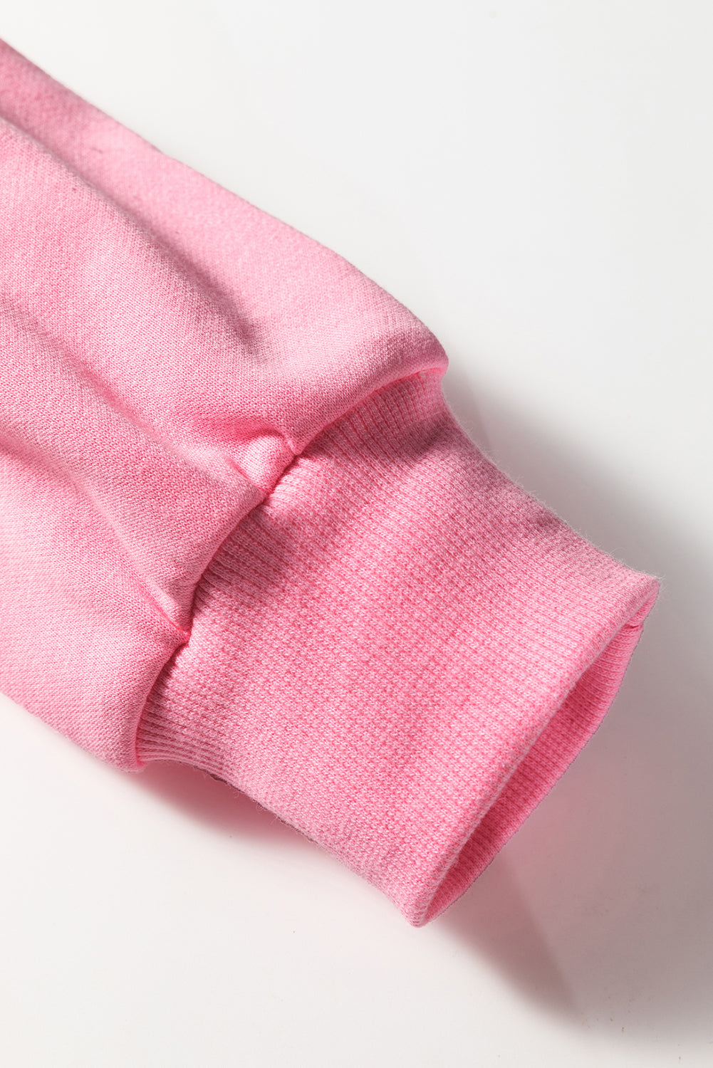 Sachet Pink Contrast Striped Patchwork Zip Collar Pullover Sweatshirt