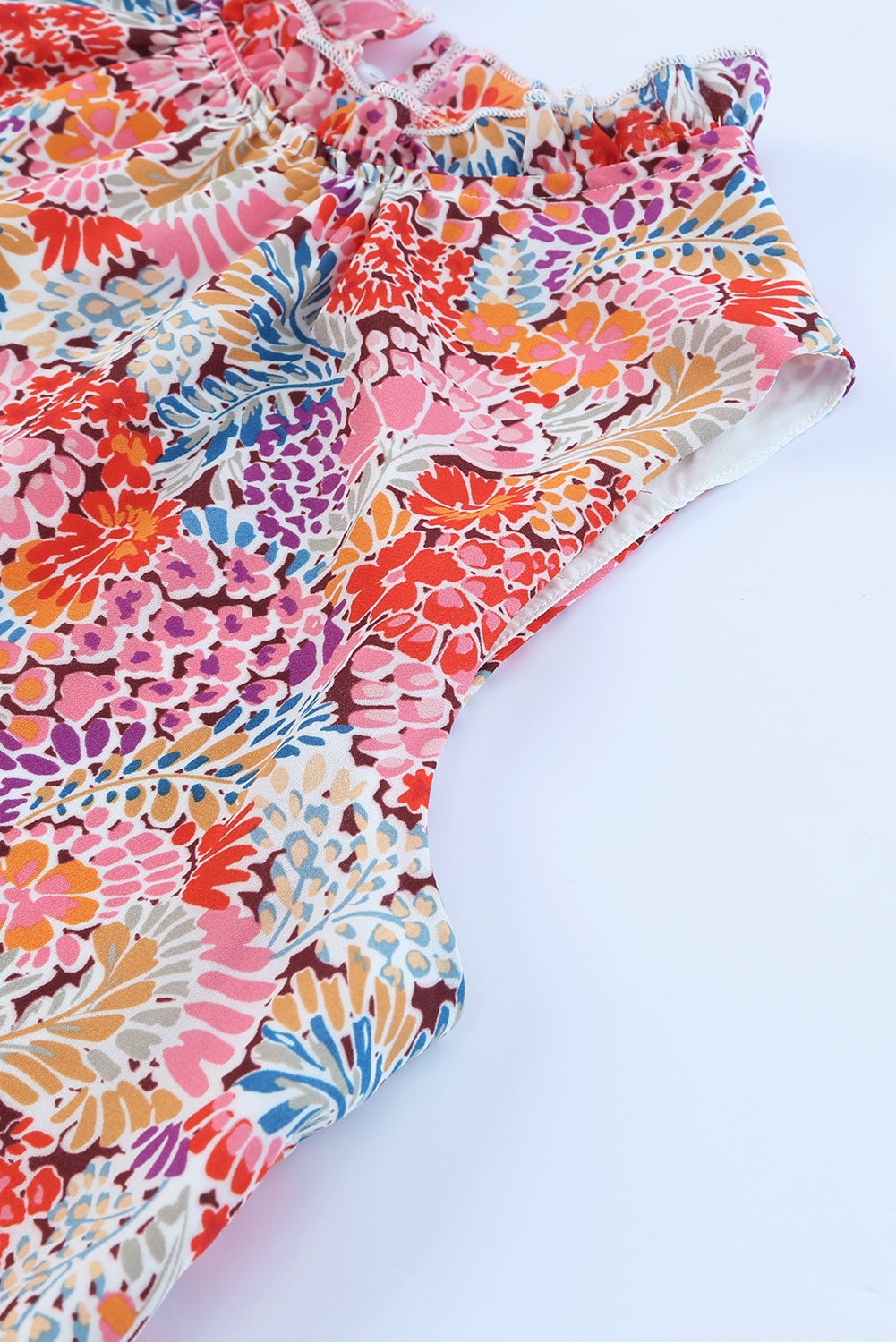 Camiseta sin mangas holgada con estampado floral multicolor