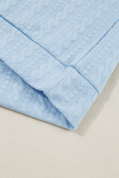 Ensemble débardeur et pantalon taille haute à bordures colorblock texturées bleu Beau