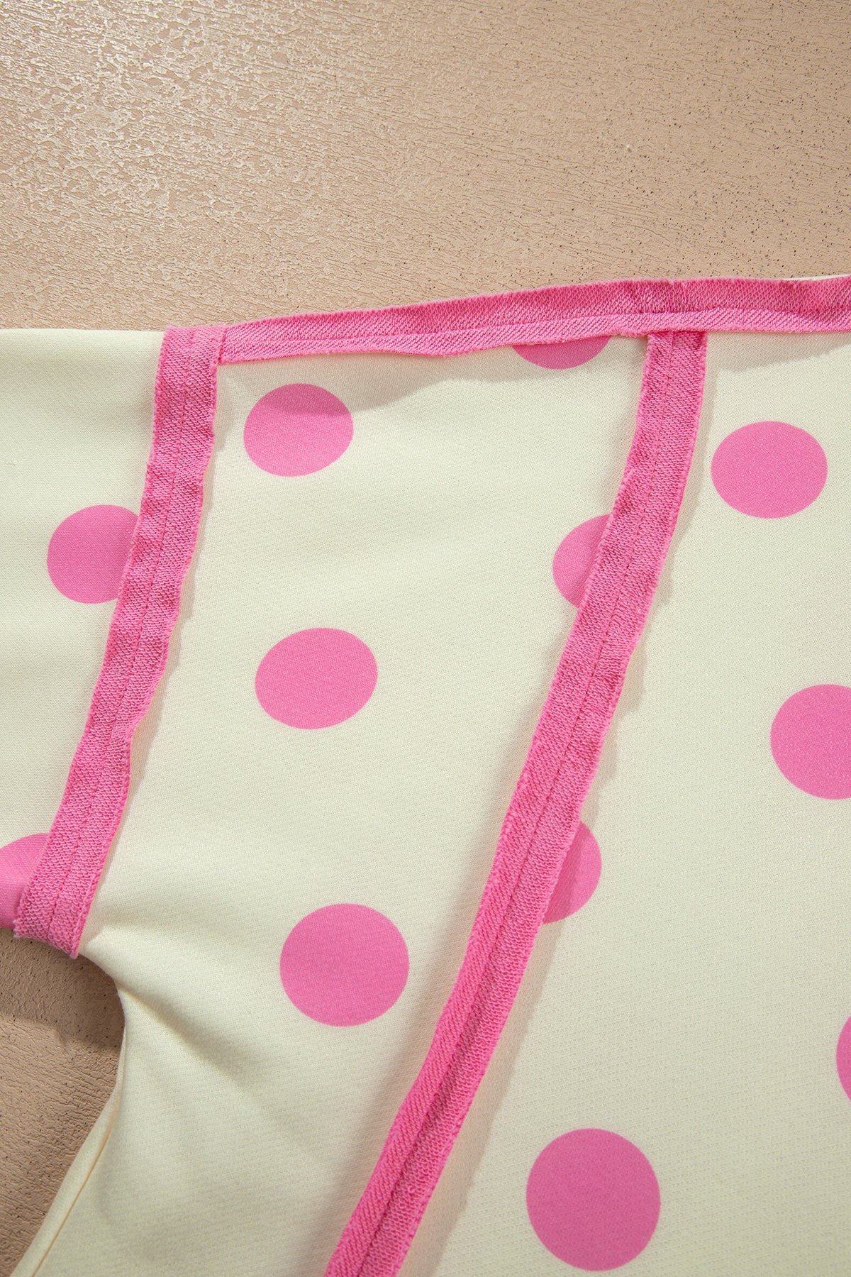 Yellow Polka Dot Contrast Patchwork Round Neck Baggy Sweatshirt