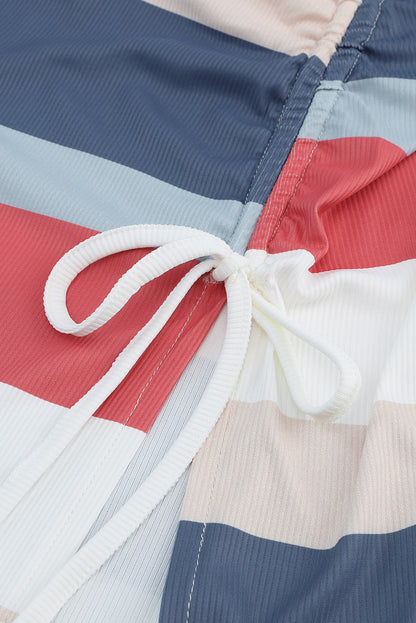 Débardeur à rayures multicolores et col cranté