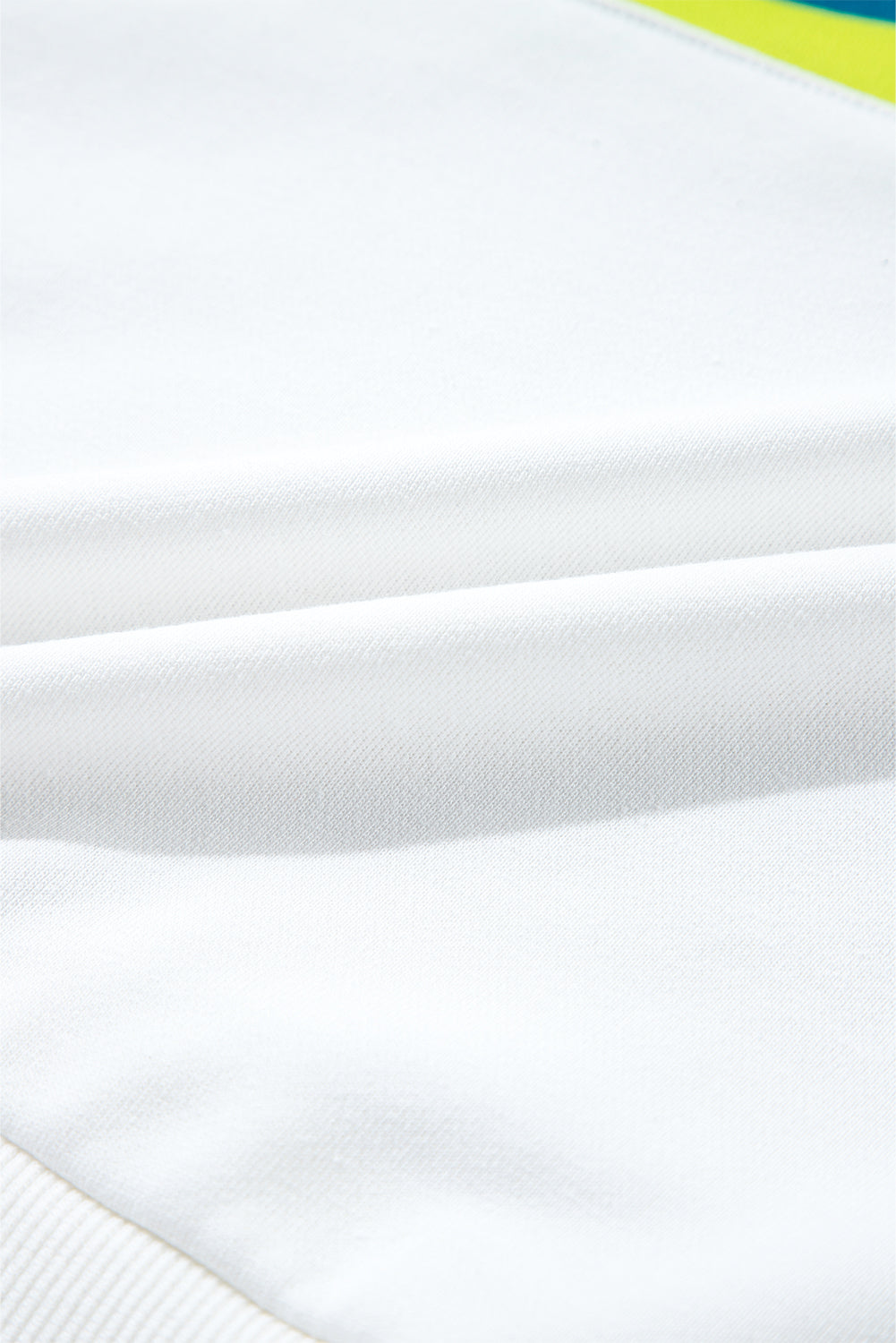 T-shirt à manches longues blanc à rayures colorées