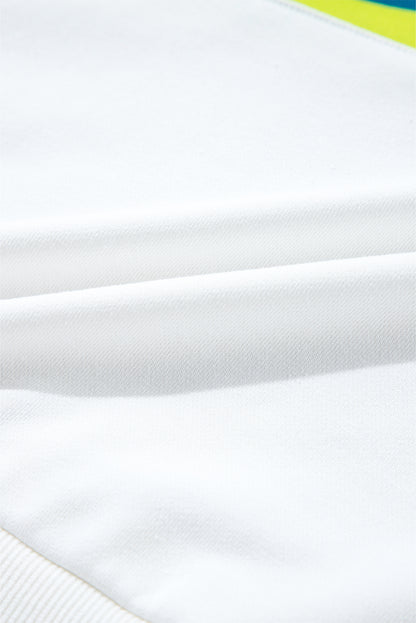 T-shirt à manches longues blanc à rayures colorées