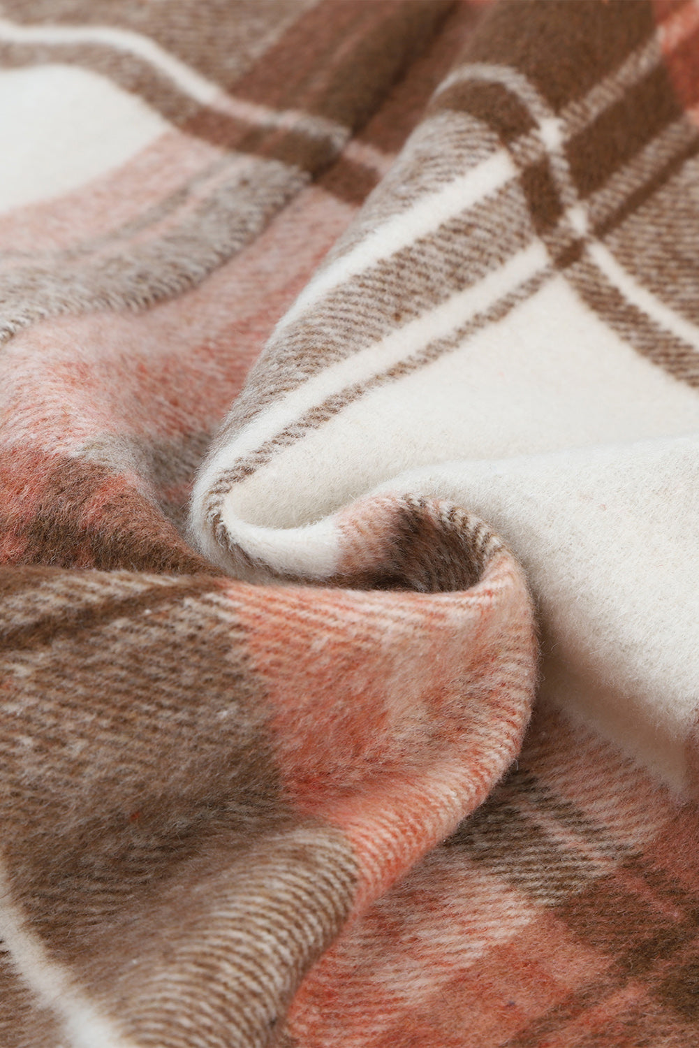 Veste longue à carreaux vert menthe avec poches à rabat