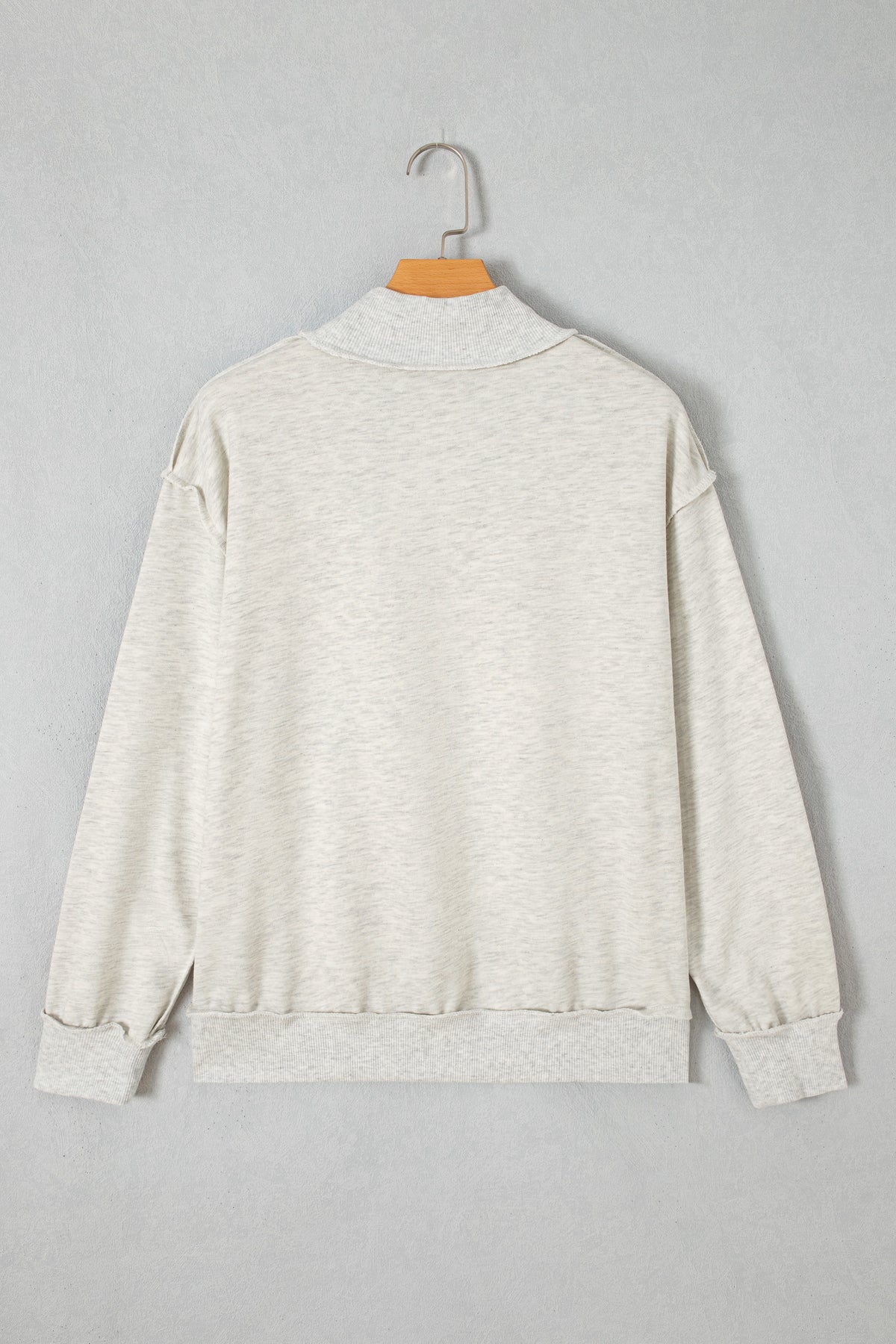Gray High Neck Polka Dot Slogan Printed Baggy Sweatshirt