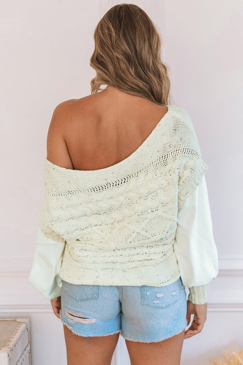 Faux Two-piece Textured Knit Sweater