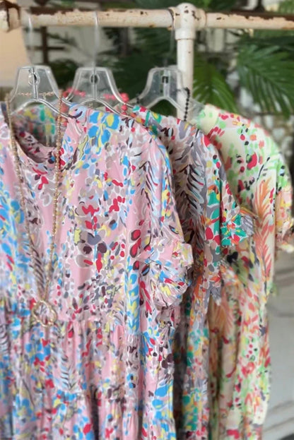 Top babydoll con mangas con volantes y estampado floral