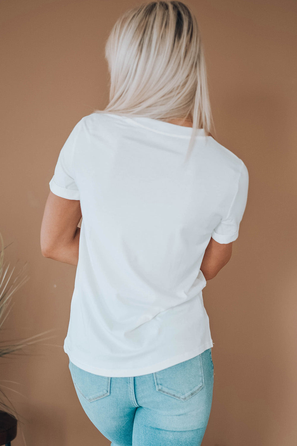 T-shirt ras du cou à imprimé léopard brodé blanc MAMA