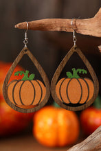 Wooden Water Drop Halloween Earrings