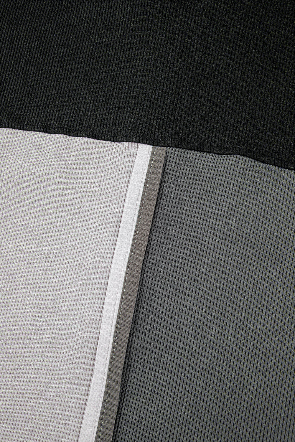 Sweat-shirt oversize à col côtelé et blocs de couleurs gris