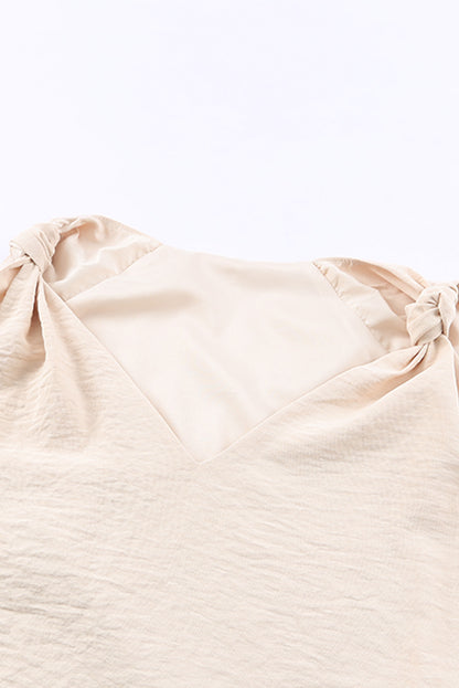 Gilet à col en V et épaules nouées 