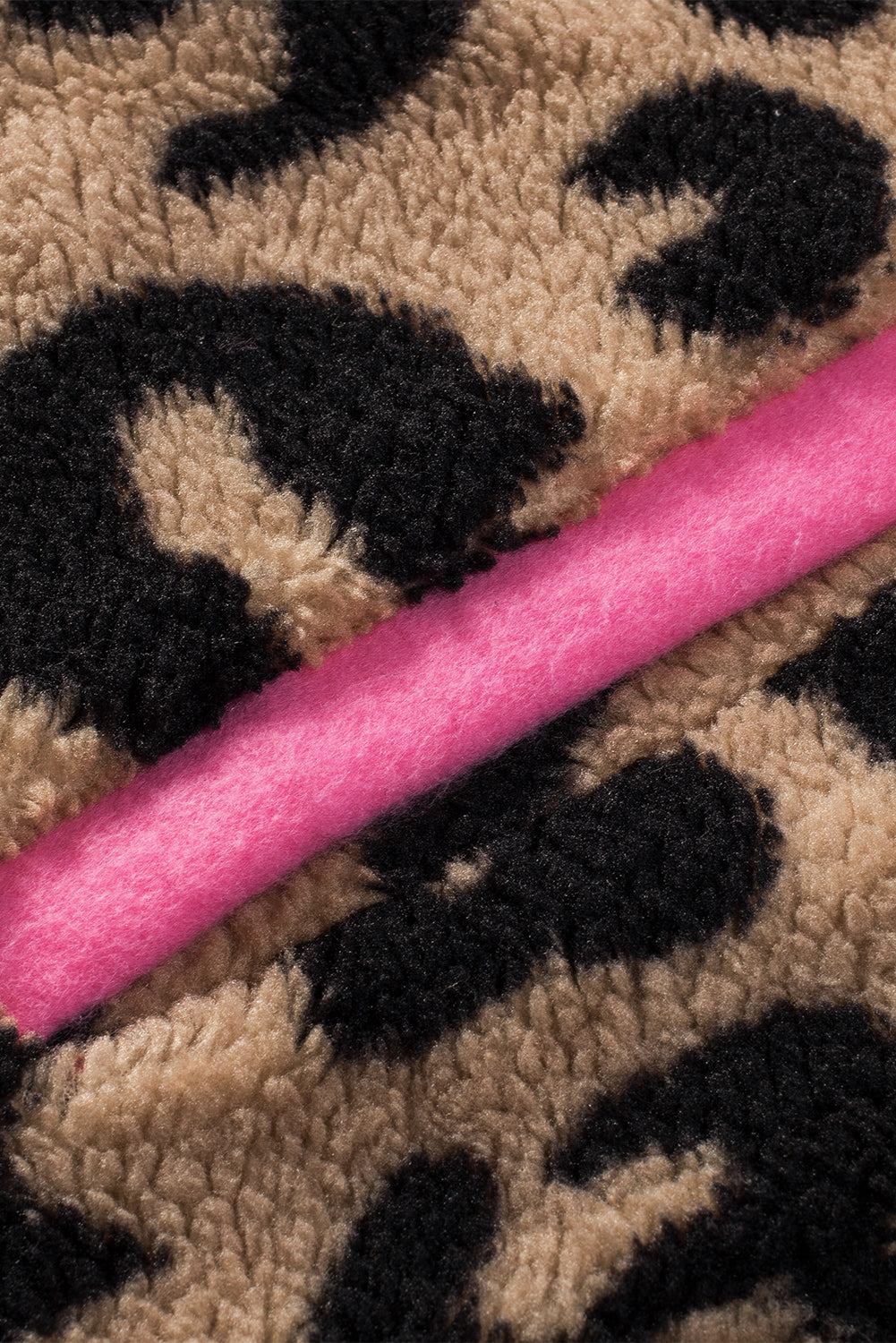 Veste Teddy léopard à bordure contrastante