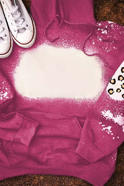 Leopard Bleached Hoodie with Pocket