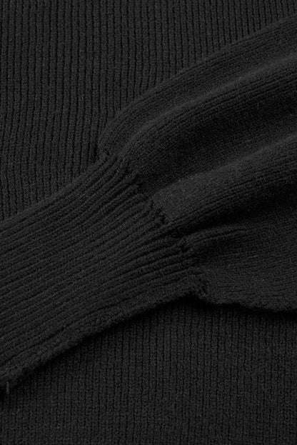 Jersey gris extragrande con hombros caídos y mangas abullonadas 