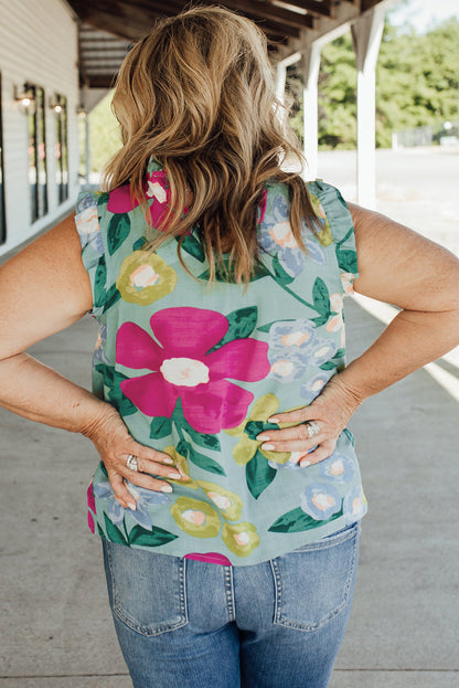 Débardeur à volants et imprimé floral