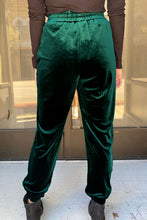 Pantalones jogger de terciopelo liso verde 