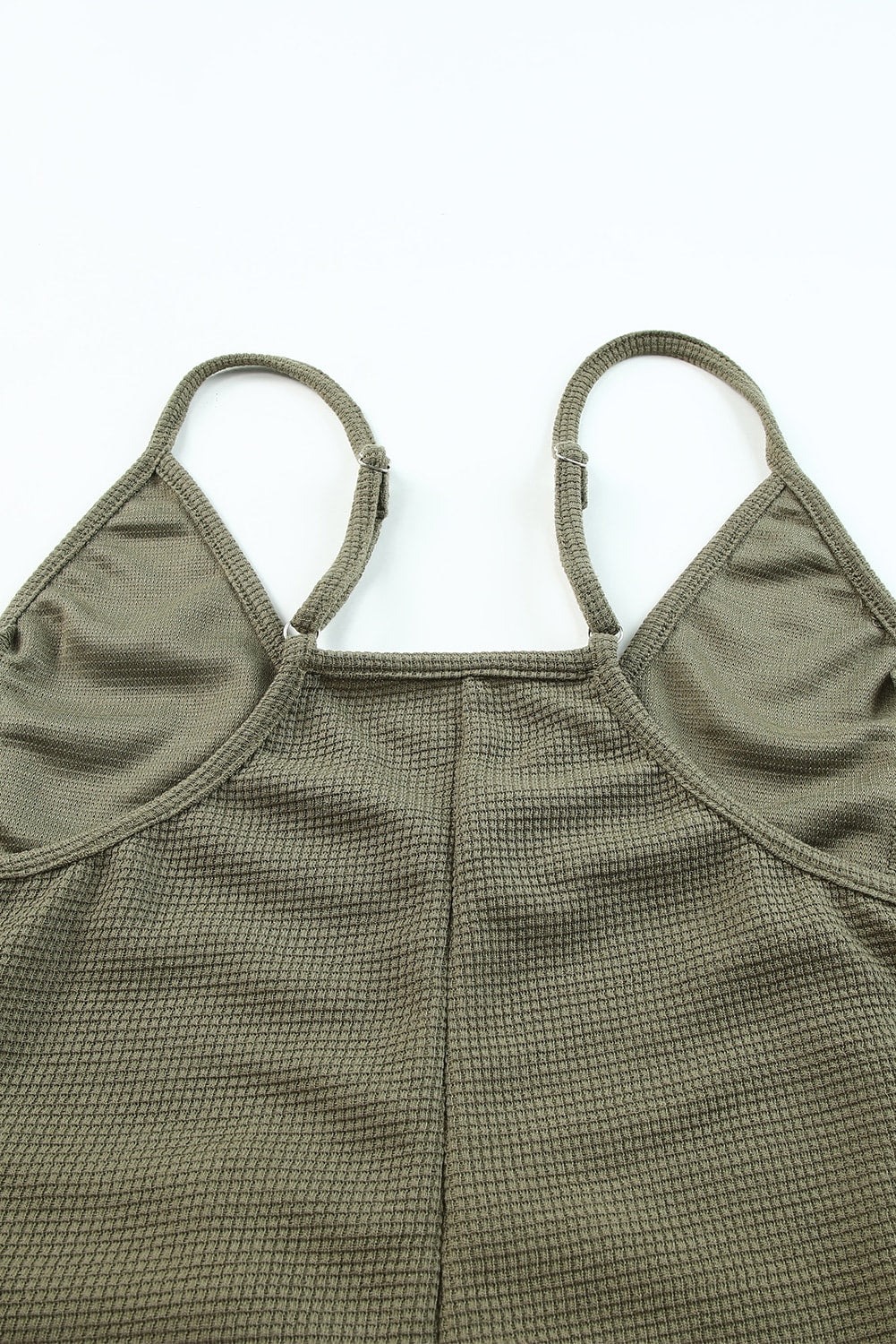 Mono casual texturizado sin mangas con cuello en V y bolsillos