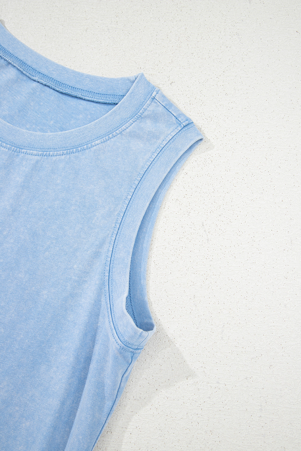 Beau Blue Mineral Wash Tank Mini Dress with Pockets