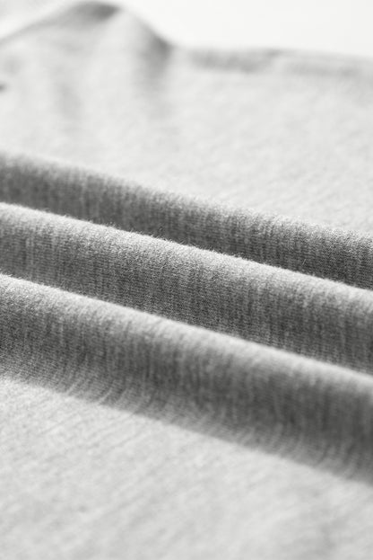 Gray Ribbed V Neck Tank